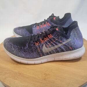 Nike Free RN Flyknit 2017 Running Sneakers Shoes Women 6.5 Purple Orange